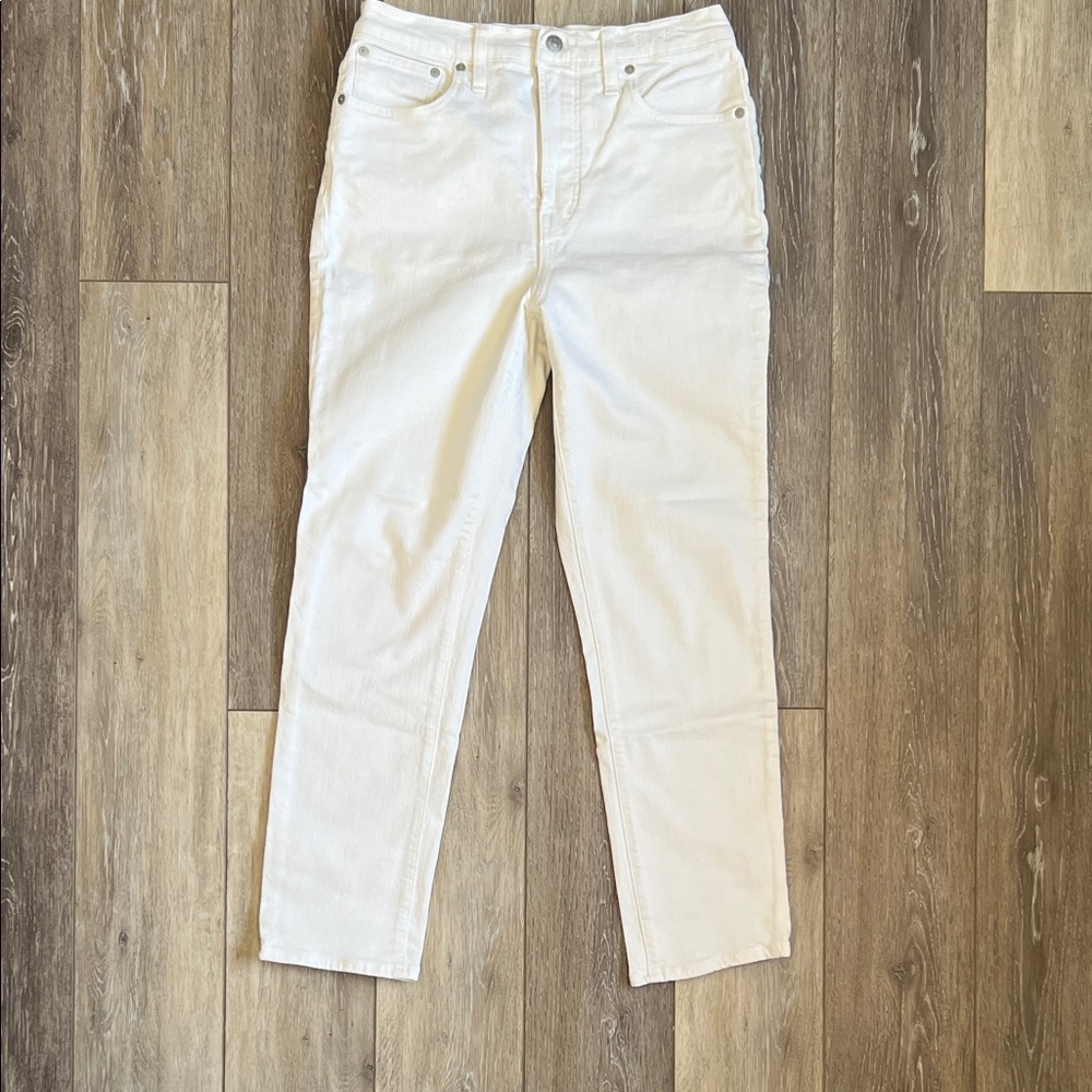 Madewell Women's Cream Straight Leg Jeans